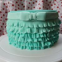 Green ombre ruffle cake