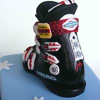 Ski boot cake