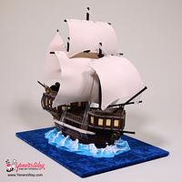 Simple 3D Galleon Ship Cake