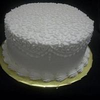 Single Tier Cornelli Lace Wedding Cake