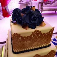 Blue & Gold Asian Wedding cake :) x