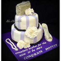 Lilac Black & White Bridal Shower Cake