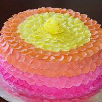 Rose Petal Rainbow Ombre Cake