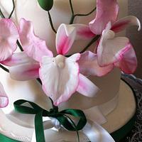 Orchids 40th wedding anniversary cake 