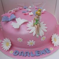 Tinkerbell & butterfly chocolate cake