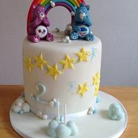 Rainbow Cake with Care Bears