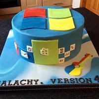 Windows Cake for a Self Confessed, Guitar Playing, Computer Geek