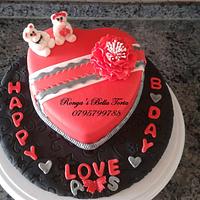 Sweet heart birthday cake