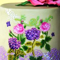 Handpainted Flowers Cake For Mother's Day