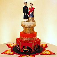 Indian theme wedding cake