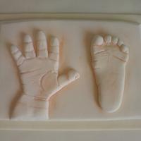 hand and foot christening cake