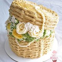 Buttercream hatbox flower cake
