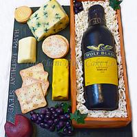 Wine, cheese and biscuits