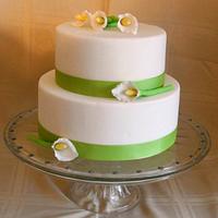Calla lily Two Tier Wedding Cake
