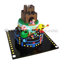 Mario and pac-man cake
