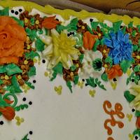 Fall birthday sheet cake
