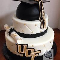 2 Tiered College Graduation Cake