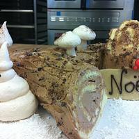 Christmas log cake