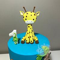 Giraffe jungle cake