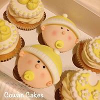 Baby shower lemon cupcakes