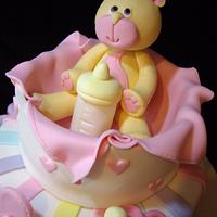 Christening Teddy Bear Cake
