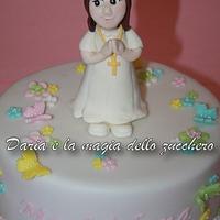 simply first communion cake