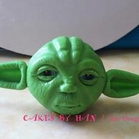Close up Yoda face from Star War.