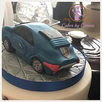 Blue Porsche Cake