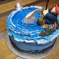 Birthday cake for a fisherman