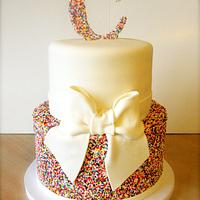 Rainbow sprinkles wedding cake