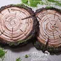 Tree bark, moss, lavender