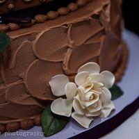 Chocolate gardenia wedding cake