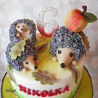 Hedgehog family cake