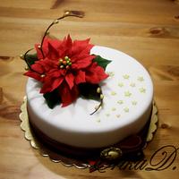 cake with poinsettia