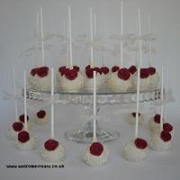 Mulberry & Ivory Cake Pop Wedding Favours