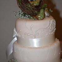 Bird Themed Wedding Cake