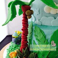 Leland's Dragon and Dinosaurs Jungle Cake