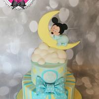 Baby Mickey baby shower cake