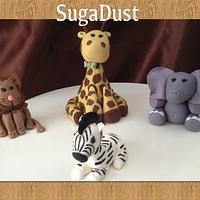 Super Cute Baby Giraffe & Friends Cake Topper