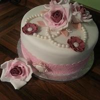 Lace birthday cake