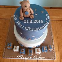 Buttons and Teddy Christening Cake