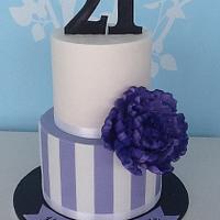 Peony 21st Cake