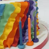 rainbow ruffles lively cake