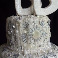 Heart and jewel wedding cake
