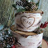 Christmas Themed Birch Cake