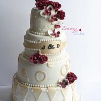 Modern meets traditional wedding cake