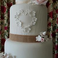 Vintage romantic tiered cake.