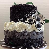 Black and White Ombre Anniversary Cake 2013