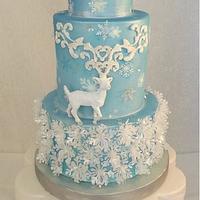 Reindeer and Snowflakes cake.
