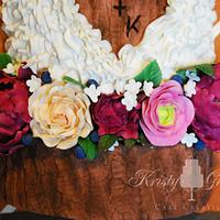 Rustic framed wedding cake